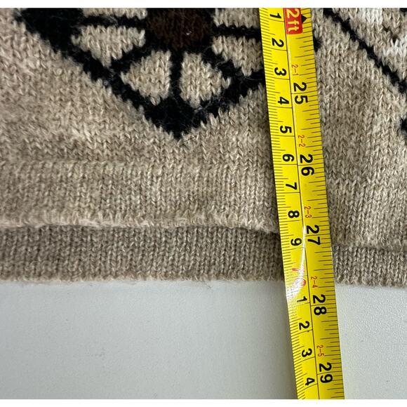 Vintage 1990s USA Acrylic Oversized Sweater Snowflake Winter Size Medium r1 - Picture 5 of 7